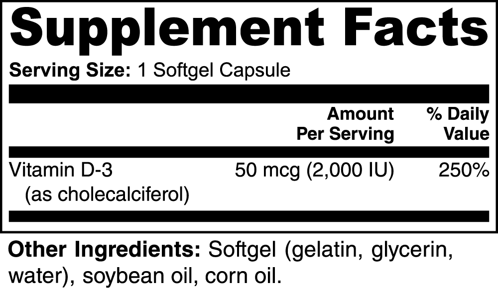 Premium Vitamin D3 2,000 IU