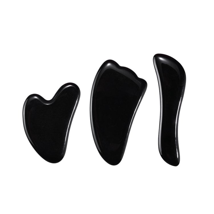 Black Obsidian 3 in 1 Gua Sha Set My Store